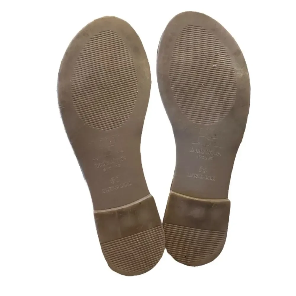 Haute Hippie Women’s Size 6.5 Rust and White Tribal Design Slip On Sandals